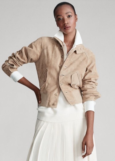 Women's Ralph Lauren Nuela Lamb-Suede Jackets | 813476ZFL